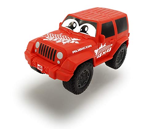 Dickie Toys Happy Series-Jeep Wrangler para niños a partir de 1 año, con mecanismo de retrofricción, cuerpo blandito, 11 cm, modelos y colores aleatorios, surtido (3811001)