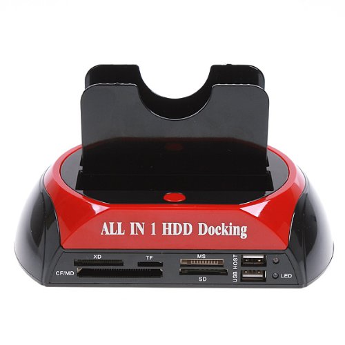 Dodocool 2,5 "3,5 SATA/IDE HDD de 2 Dock Dual Bay Hard Drive Docking Station e-SATA con Tarjeta Lector Dodocool 2,5 "3,5 SATA/IDE HDD de 2 Dock Dual Bay Hard Drive Docking Station e-SATA con Tarjeta Lector