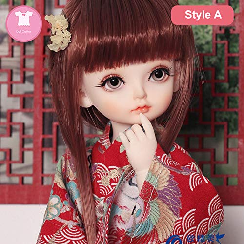 Dytxe-doll BJD Muñeca Hecha A Mano Japonesa Estilo Antiguo Mejora Kimono para BJD Muñecas Accesorios De Ropa,A