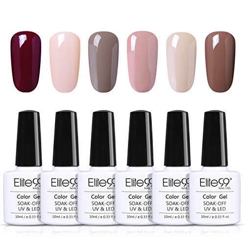 Elite99 Esmaltes Semipermanentes de Uñas en Gel UV LED, 6pcs Kit de Esmaltes de Uñas 10ml 008 Elite99 Esmaltes Semipermanentes de Uñas en Gel UV LED, 6pcs Kit de Esmaltes de Uñas 10ml 008