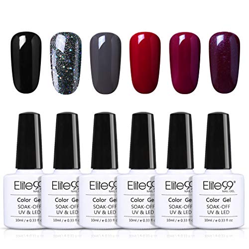 Elite99 Esmaltes Semipermanentes de Uñas en Gel UV LED, 6pcs Kit de Esmaltes de Uñas 10ml 019