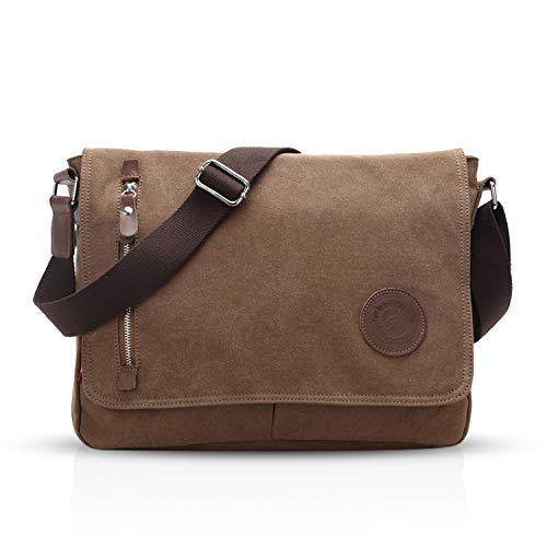 FANDARE Bolso de Bandolera Lona Bolsa Mensajero Bolso de Hombro Bolsos Cruzados para 14 Pulgadas Portátil Mujeres Hombre Shoulder Crossbody Bag para Conmutar Trabajo Viaje Escuela Profesor Marrón FANDARE Bolso de Bandolera Lona Bolsa Mensajero Bolso de Hombro Bolsos Cruzados para 14 Pulgadas Portátil Mujeres Hombre Shoulder Crossbody Bag para Conmutar Trabajo Viaje Escuela Profesor Marrón