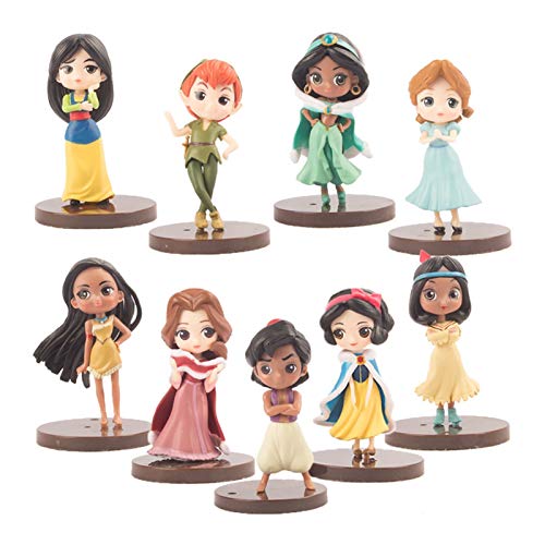 Figuras De Acción 9pcs / Set Blancanieves Princesas Belle AladdinTiger PVC calcula los Juguetes Regalo for el Cabrito (Color : 9 pcs OPP Bag)