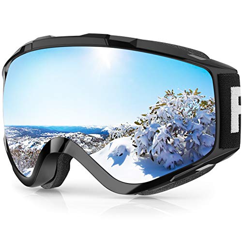 findway Gafas de Esquí,Máscara Gafas Esqui Snowboard Nieve Espejo para Hombre Mujer Adultos Juventud Jóvenes, Anti Niebla Gafas de Esquiar OTG,Protección UV Plata Esférica Lentes