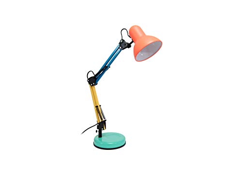 Fisura | Lámpara de Escritorio"Ralph" Articulada, Flexo de mesa Decorativo. 57 x 14 cm. Bombilla E27. Metal. (Roja)