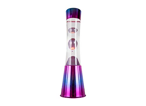 Fisura LT0816 Lámpara Grande de Lava Magma con Liquido Iridiscente | Lámpara de Lava Original Color Violeta, 40 cm