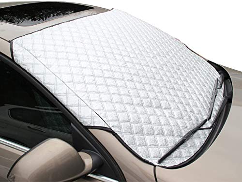 FREESOO Protector de Parabrisas, Protector para Parabrisas Cubierta de Parabrisas Coche Protege de Rayos Antihielo Nieve UV Lluvia Funda Plegable Parabrisa Delantero Universal, 142cm * 92 cm