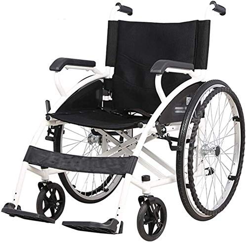 FTFTO Living Decoration Wheelchairs Foldable Wheelchair Light and Manual Wheelchair for Disables and Elderly Lightweight Aluminium Folding Self Propel Wheelchair