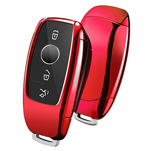 Funda Llave Mercedes Benz,Carcasa Llave Mercedes,Funda de protección para Llave de Coche Smart Keyless de Mercedes Benz E Class 2017 S 2018 (Rojo) Funda Llave Mercedes Benz,Carcasa Llave Mercedes,Funda de protección para Llave de Coche Smart Keyless de Mercedes Benz E Class 2017 S 2018 (Rojo)