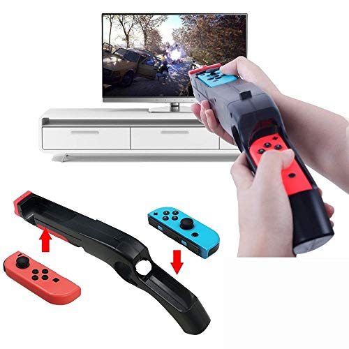 Game Gun Compatible con Nintendo Switch para Wii Remote Nunchuck Shoot Juegos de deportes como Wolfenstein II: The New Colossus, paquete Big Buck Hunter, etc Paquete de (2Pack）
