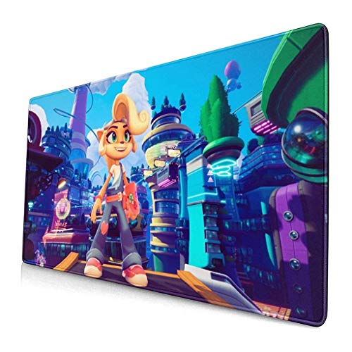 Gaming Mouse Pad Large Mouse Mat Mat Crash Bandicoot N Sane Trilogy Game Teckeboard Mat Extended Mousepad para computadora PC Mouse Pad (Color : D, Size : 900 * 400 * 3mm)