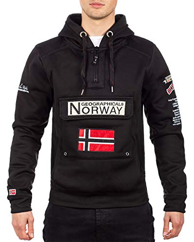 Geographical Norway Sudadera con capucha para hombre negro S