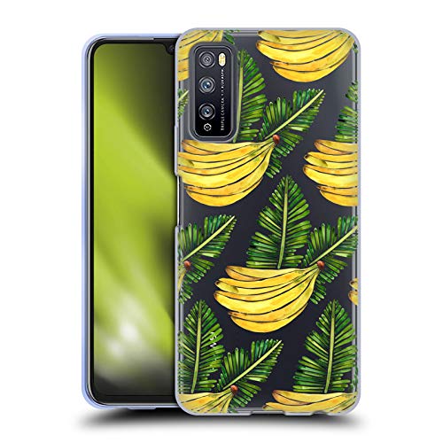 Head Case Designs Oficial Cat Coquillette Patrón de plátanos Verdes Tropical Carcasa de Gel de Silicona Compatible con Huawei Enjoy Z 5G