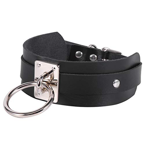 Holibanna collar de gargantilla de cuero collar de gargantilla de estilo punk cadena de gargantilla gótica collar de collar de hebilla de metal cuero de pu (negro) Holibanna collar de gargantilla de cuero collar de gargantilla de estilo punk cadena de gargantilla gótica collar de collar de hebilla de metal cuero de pu (negro)