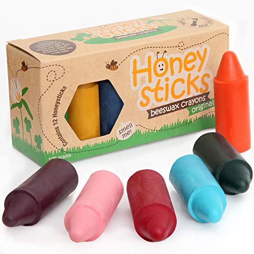 Honeysticks Ceras de Colores 100% Pura Cera de Abeja (12 Unidades) Naturales, No Tóxicas, Seguras para Niños, Hechas a Mano en Nueva Zelanda, para Mayores de 1 Año Honeysticks Ceras de Colores 100% Pura Cera de Abeja (12 Unidades) Naturales, No Tóxicas, Seguras para Niños, Hechas a Mano en Nueva Zelanda, para Mayores de 1 Año