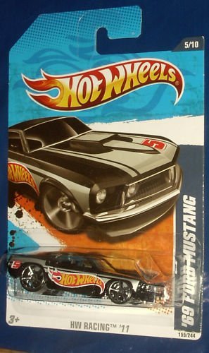 Hot Wheels 2011 Black '69 Ford Mustang (155/244) by