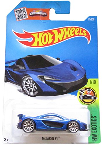 Hot Wheels, 2016 HW Exotics, McLaren P1 [Blue] Die-Cast Vehicle 71/250 by