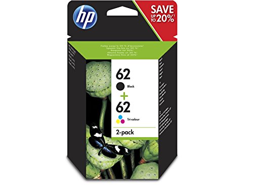 HP 62 - Cartuchos de Tinta Combinados, Negro y Tricolor, Paquete de 2 HP 62 - Cartuchos de Tinta Combinados, Negro y Tricolor, Paquete de 2