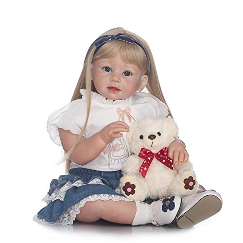 iCradle Muñeca Reborn Realista Reborn Toddler 28 Pulgadas 70 cm Suave Silicona Vinilo Muñeca Suave Tela Cuerpo Bebé Niña Muñecas Real Suave Toque Regalo para niños Regalo Grande Bebé