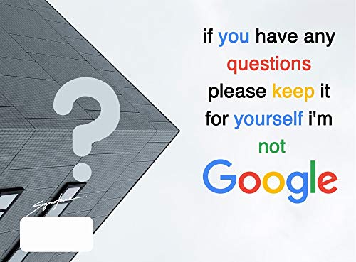 if you have any questions please keep it for yourself i'm not GOOGLE (English Edition)
