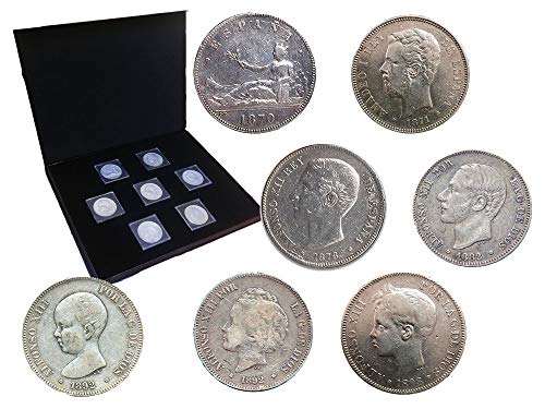 IMPACTO COLECCIONABLES Colección España, 5 Pesetas de Plata. 7 Auténticos Duros de Plata