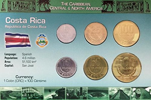 IMPACTO COLECCIONABLES Monedas del Mundo. Costa Rica, Blister de 6 Monedas Auténticas SIN Circular