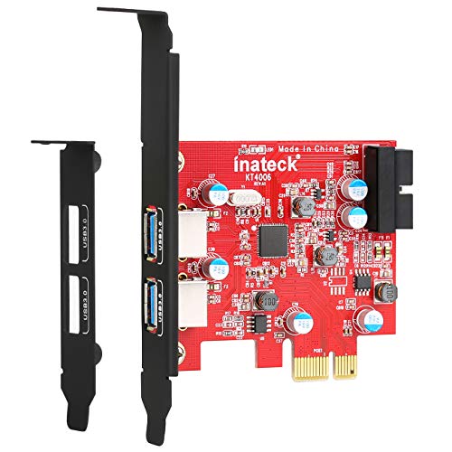 Inateck PCIe USB 3.0 Tarjeta Controladora PCI Express de 2 Puertos, Mini PCIe Tarjeta de expansión USB 3.0 Adaptador, con USB 3.0 Interno de 20 Pines