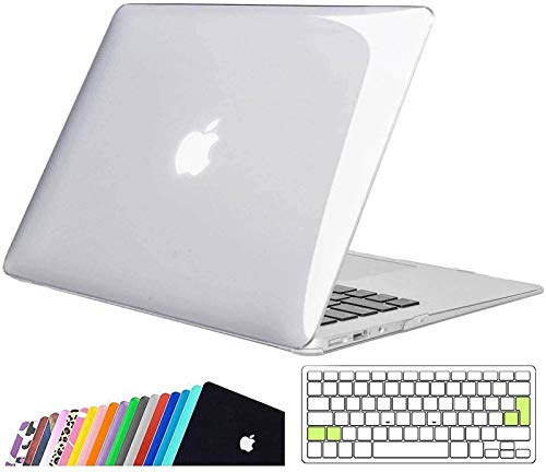 iNeseon MacBook Air Funda de 13 Pulgadas (Modelo A1466 A1369), Protectora Rígida Carcasa con Cubierta de Teclado para MacBook Air 13 2010-2017 (Tamaño 32.5 x 22.7cm), Cristal Claro