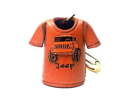 Jeep T-shirt Leather KH Keychain VANCA CRAFT-Collectible keyring Made in Japan