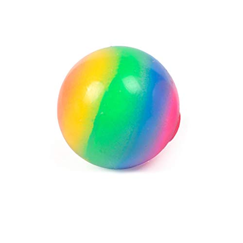 JHDS Rainbow Stress Ball Toy-Juguete sensorial Fidget Soft Stress Relief Squeeze Ball-Soft Rubber Vent Grape Ball Juguete de muñeca de Mano para Adultos