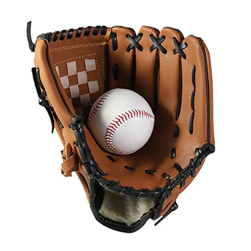 JIAHG Guantes de béisbol para deportes al aire libre, guantes de béisbol, guantes gruesos, guantes de softball, de piel sintética, guantes de deporte para niños pequeños