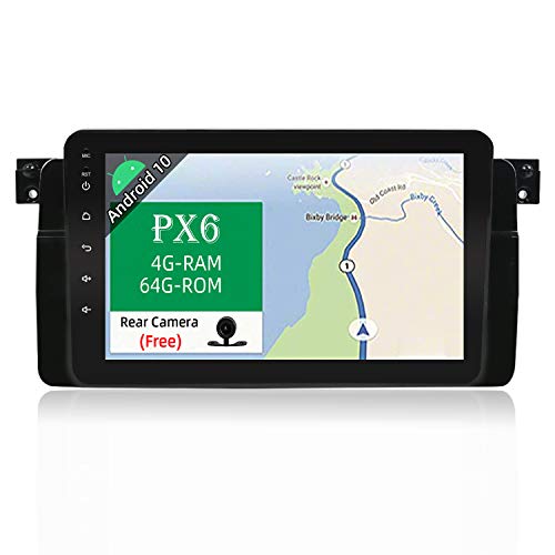 JOYX PX6 Android 10 Autoradio Compatible para BMW E46 3er M3 320 325 Rover 75 MG ZT | Gratis Canbus Cámara | 4G+64G | GPS 1 DIN | 8 Pulgada | Apoyo HDMI AHD-Cámara 4K-Video Dab 4G WLAN BT4.0 Carplay
