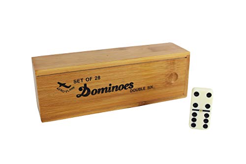 Juguete de Mesa Juegos de dominó 28 Piezas con Caja de Madera.