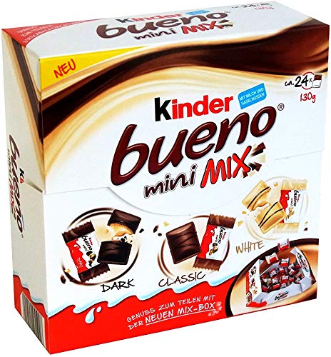 Kinder Bueno Mini Mix Box – Obleas de chocolate blanco y negro, 130 g
