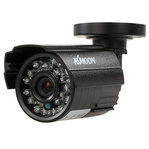 KKmoon 1200TVL CCTV Cámara Bala 24 IR Lamps Visión Nocturna 1/3’’ CMOS IR-Cut 3.6mm Impermeable IP66 para Seguridad Hogar PAL Sistema