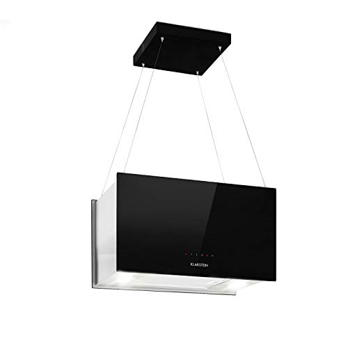 Klarstein Kronleuchter - Campana extractora en isla, Flujo aire hasta 600 m³/h, Iluminación LED, Eficiencia energética Clase A, 3 niveles, Filtro grasa, Control táctil, 60 x 35 x 35 cm, Negro Klarstein Kronleuchter - Campana extractora en isla, Flujo aire hasta 600 m³/h, Iluminación LED, Eficiencia energética Clase A, 3 niveles, Filtro grasa, Control táctil, 60 x 35 x 35 cm, Negro