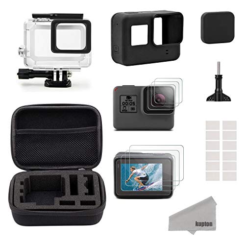 Kupton GoPro Hero7 Black/2018/6/5 Black para Accesorios Kit, Estuche de Viaje Pequeño+Carcasa Case+Protector de Pantalla+Cubre Lente+Montura de Silicona para Go Pro Hero7 Black/2018/6/5 Kupton GoPro Hero7 Black/2018/6/5 Black para Accesorios Kit, Estuche de Viaje Pequeño+Carcasa Case+Protector de Pantalla+Cubre Lente+Montura de Silicona para Go Pro Hero7 Black/2018/6/5