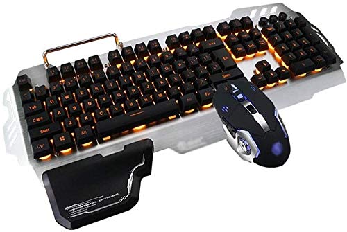 LaLa POP Teclado De Juegos Inalámbrico Y Ratón, Teclado Retroiluminado De Juego, Respiración Retroiluminado Ratón Gaming Keyboard Combo De Ratón