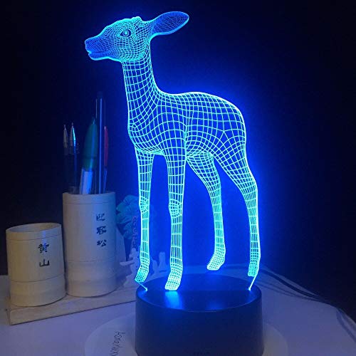Lámpara de luz luz de Noche Colorida de Cervatillo Linda para decoración de Boda lámpara holográfica innovadora de Regalo de año Nuevo