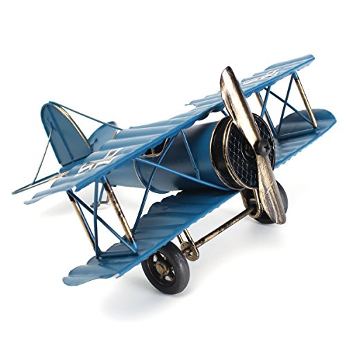 Large 8.5 '' Retro Airplane Modelo de avión, decoración del hogar Adorno de avión de juguete, oficina en casa decoración de escritorio, Retro Primera Guerra Mundial alas alemanas Modelo-ww1 aviones