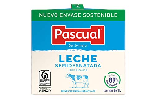 Leche Pascual - Clasica Leche Semidesnatada - 1 L (Paquete de 6)