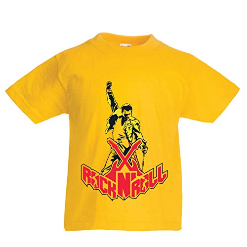 lepni.me Camiseta para Niño/Niña Rock and Roll para Siempre, Conjunto de Concierto de la Banda de Rock. (1-2 Years Amarillo Multicolor)