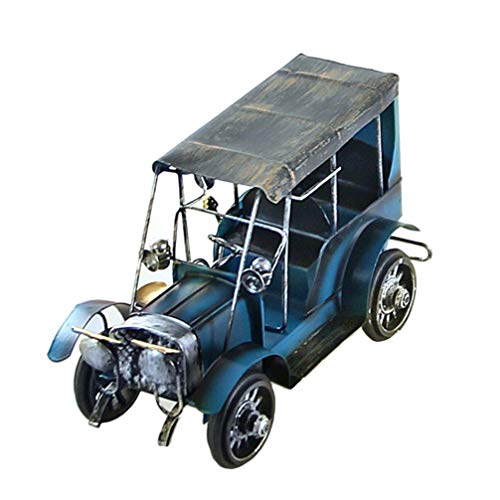 LIOOBO - Coche de Metal Vintage para Jeep, Modelo Antiguo Artesanal, colección de vehículos para Bar o decoración Interior (Rojo), Azul