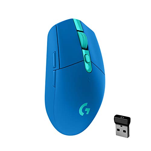 Logitech G305 LIGHTSPEED Wireless Gaming Mouse, HERO 12K Sensor, 12,000 DPI, Lightweight, 6 Programmable Buttons, 250h Battery Life, On-Board Memory, PC/Mac, Blue - EU Packaging