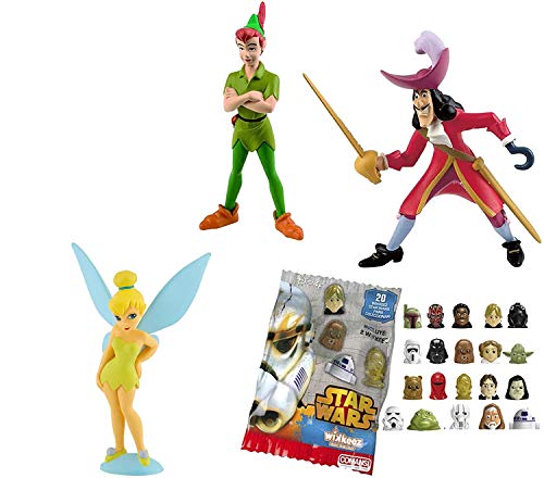 Lote 3 Figuras Bullyland Peter Pan - Peter Pan - Capitán Garfio - Campanilla + Regalo