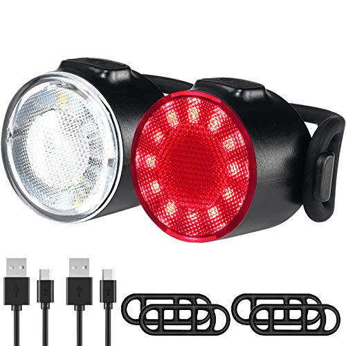 Luces Bicicleta, Impermeable Luz LED Bicicleta, 6 Modos de Brillo Luz Delantera Trasera, Recargable USB Bicicleta de Montaña o Carretera Seguridad para la Noche Luces Luces Bicicleta, Impermeable Luz LED Bicicleta, 6 Modos de Brillo Luz Delantera Trasera, Recargable USB Bicicleta de Montaña o Carretera Seguridad para la Noche Luces