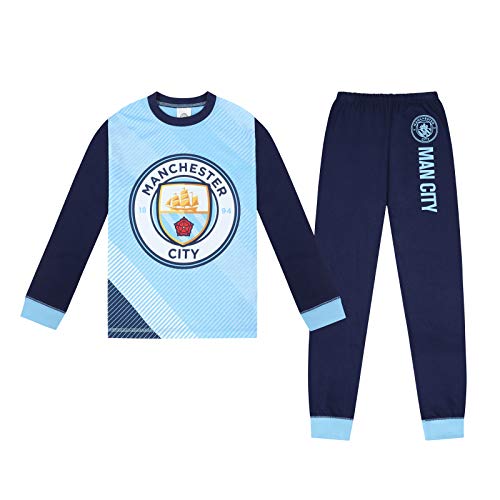 Manchester City FC - Pijama Largo Serigrafiado para niño - Producto Oficial - Azul - 11-12 años