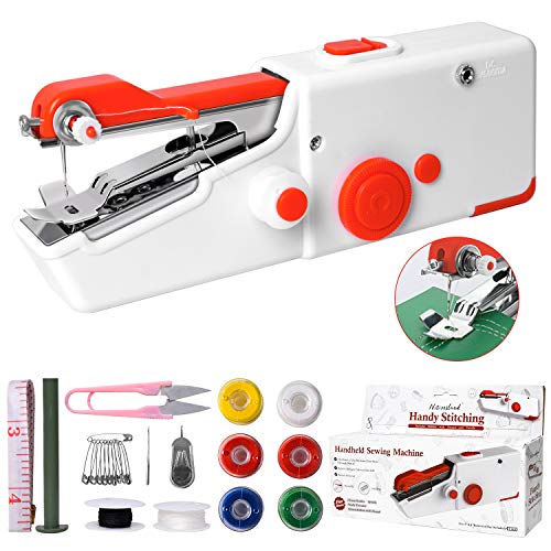 Máquina de Coser Portátil, Mini Máquina de Coser Eléctrica Portátil para Principiantes, Fácil de Usar y Puntada Rápida Adecuada para Ropa, Telas, Cortinas, Bricolaje para Viajes en Casa Máquina de Coser Portátil, Mini Máquina de Coser Eléctrica Portátil para Principiantes, Fácil de Usar y Puntada Rápida Adecuada para Ropa, Telas, Cortinas, Bricolaje para Viajes en Casa