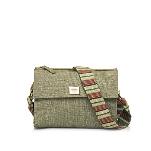 MARIA MARE Mariamare Runa, Bolso bandolera para Mujer, Verde (BRAN VERDE), 15x18x24 cm (W x H x L) MARIA MARE Mariamare Runa, Bolso bandolera para Mujer, Verde (BRAN VERDE), 15x18x24 cm (W x H x L)