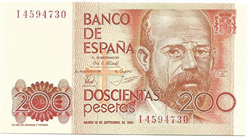 MATIDIA ESPAÑA 1980 Billete Original DE 200 PESETAS Leopoldo ALAS CLARÍN MATIDIA ESPAÑA 1980 Billete Original DE 200 PESETAS Leopoldo ALAS CLARÍN
